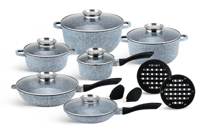 Edenberg Stonetec Line - Luxe Pannenset van Gesmeed Aluminium - 16