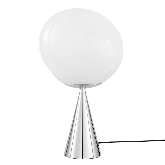 Melt Cone Fat tafellamp LED zilver|opaal