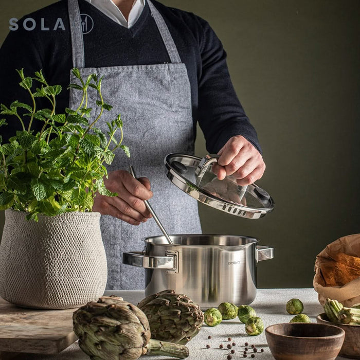Sola Pannenset Juvia + Stahl Cookware koekenpannenset Gietijzer Lichtgewicht - ø 24 en 28 cm - 4 Delig