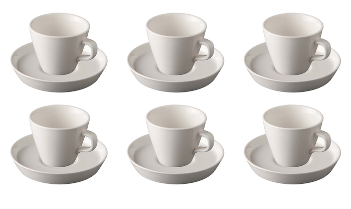 Palmer Kop en schotel Da Vinci 20 cl - 9 cm Offwhite 6 stuks