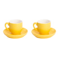 Palmer Koffiekop en schotel Colors Mat 14 cl 12 cm Geel Porselein 2 stuks