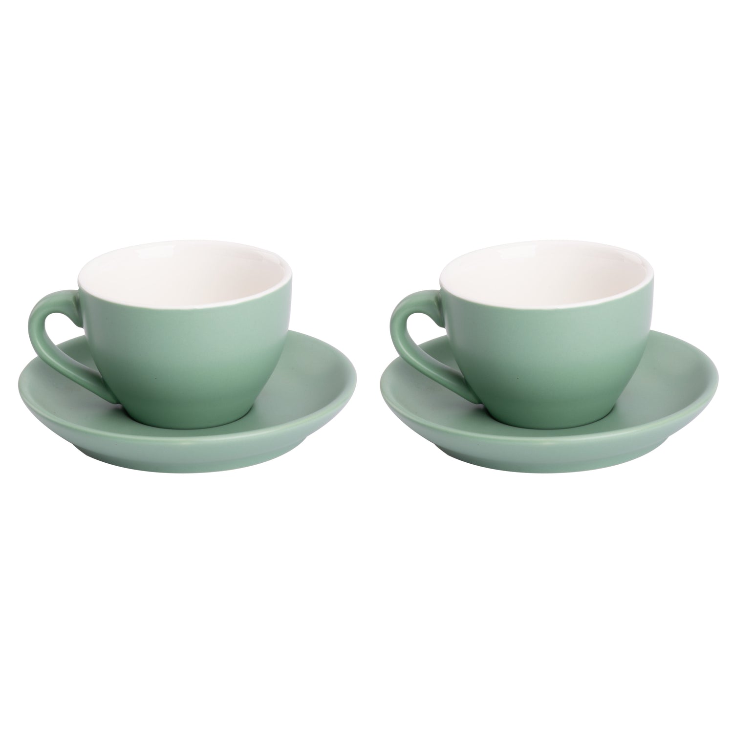 Palmer Cappuccinokop en schotel Colors 18 cl 14 cm Groen 2 stuk(s)