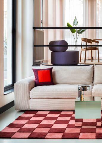 Checks vloerkleed 161x253 Burgundy| Blush