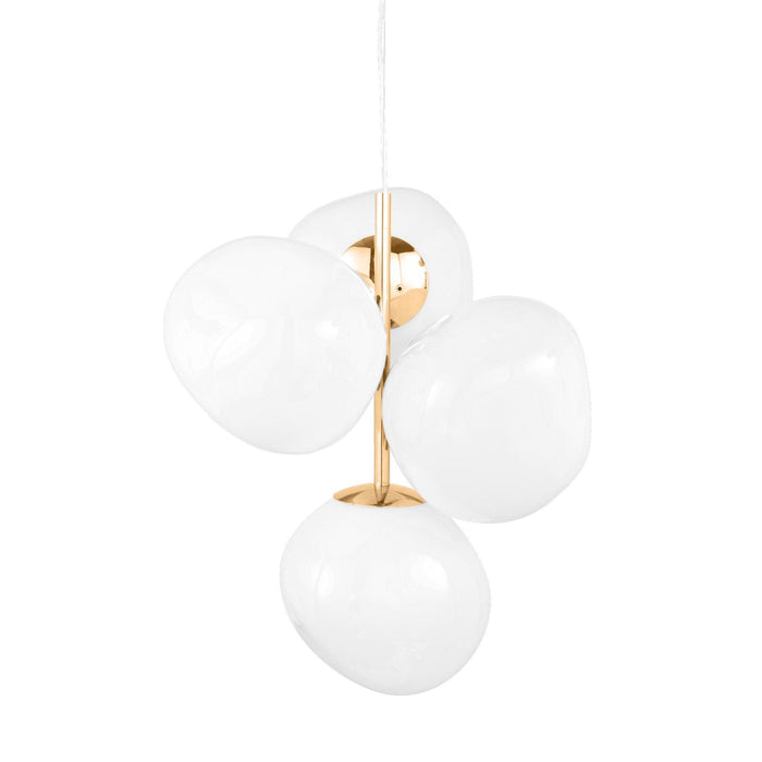 Melt Chandelier Mini hanglamp LED opaal|goud