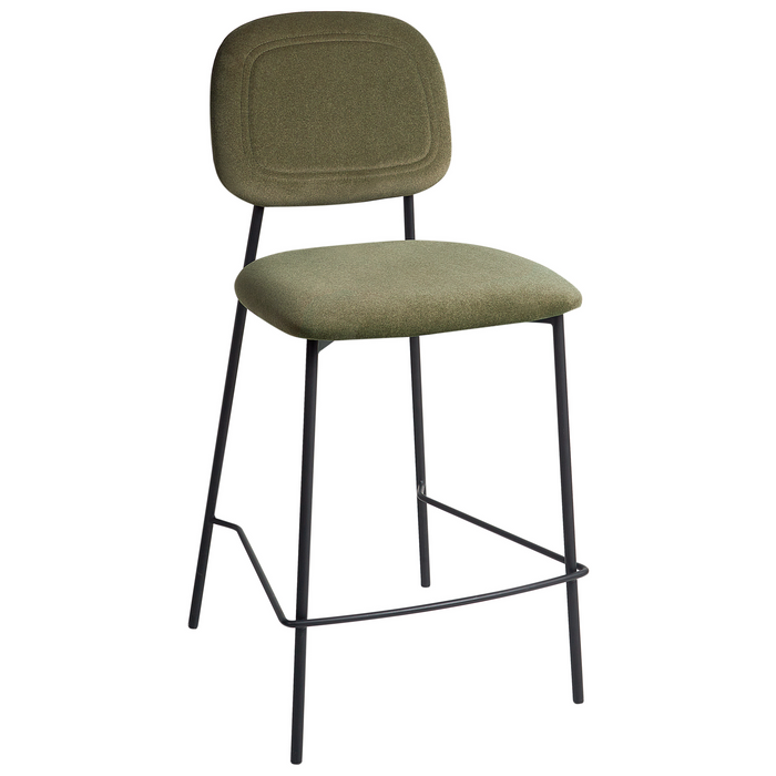 Beliani - DUETTE - Barkruk set van 2 - Olijfgroen - Fluweel