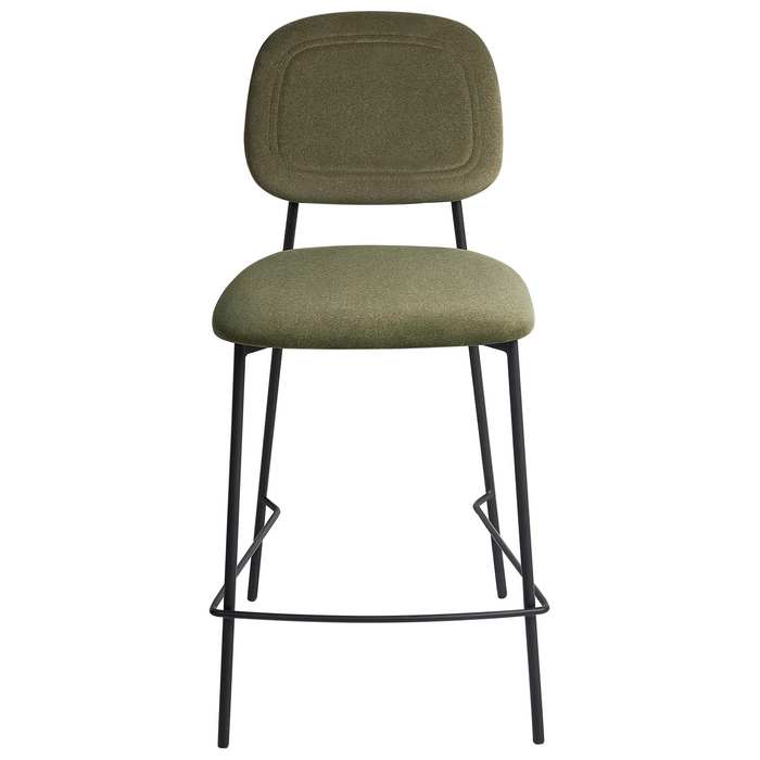 Beliani - DUETTE - Barkruk set van 2 - Olijfgroen - Fluweel