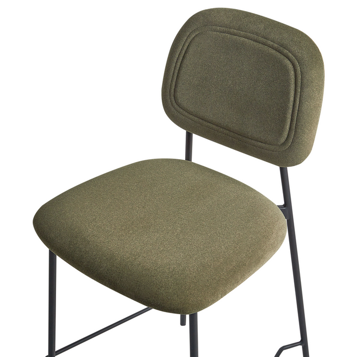 Beliani - DUETTE - Barkruk set van 2 - Olijfgroen - Fluweel