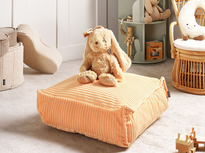 Beliani - ALLOZAI - Vloerkussen - Perzik - Fluweel