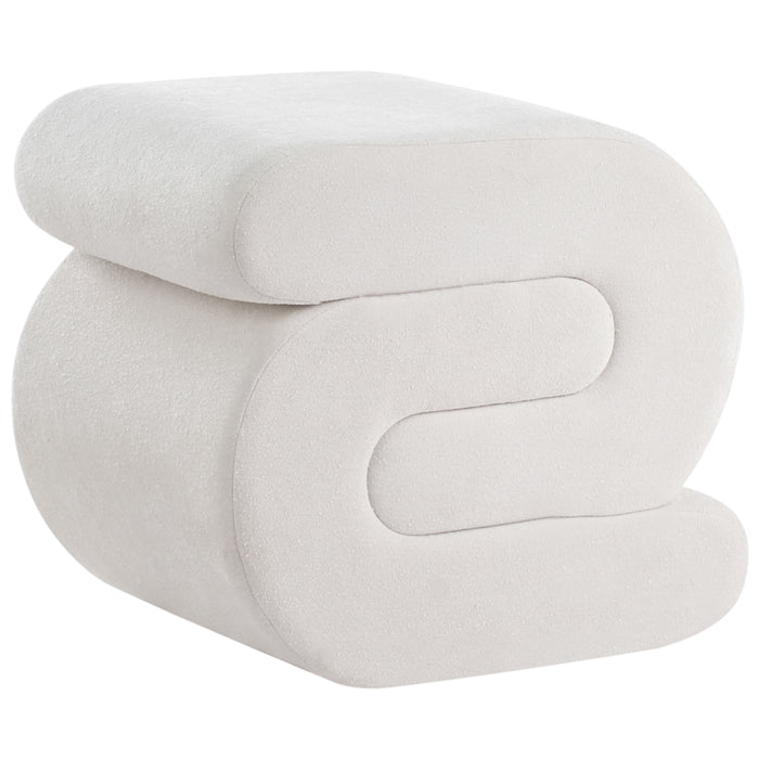 Beliani - ARCADIA - Poef - Gebroken wit - Chenille