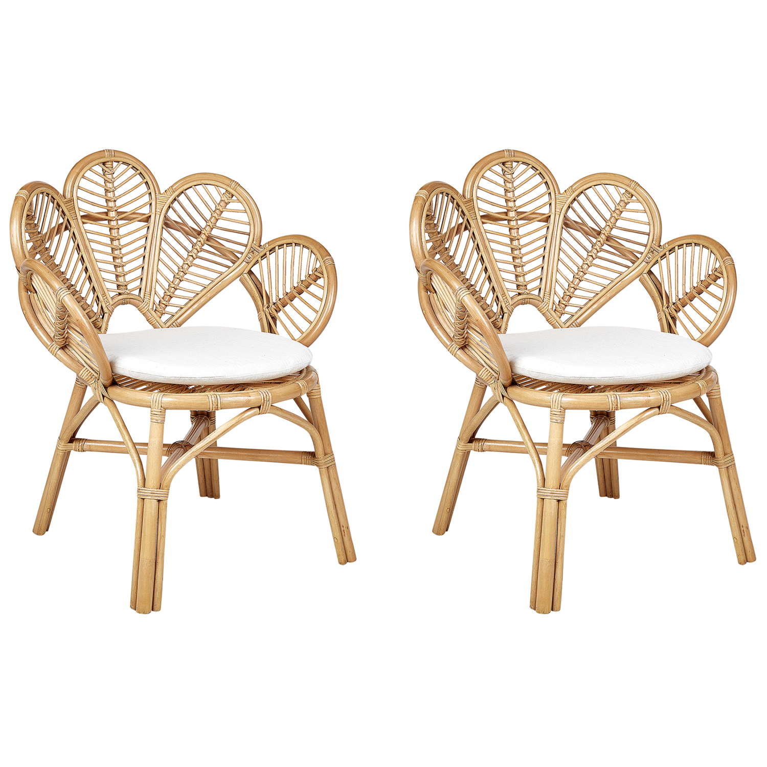 Beliani - FLORENTINE II - Fauteuil set van 2 - Natuurlijk - Rotan