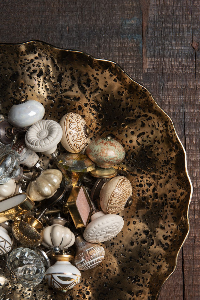 Clayre & Eef Deurknop Ø 4 cm Bruin Beige Keramiek