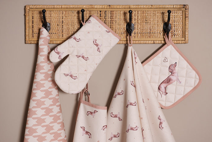 Clayre & Eef Pannenlap 20x20 cm Beige Katoen Teckel