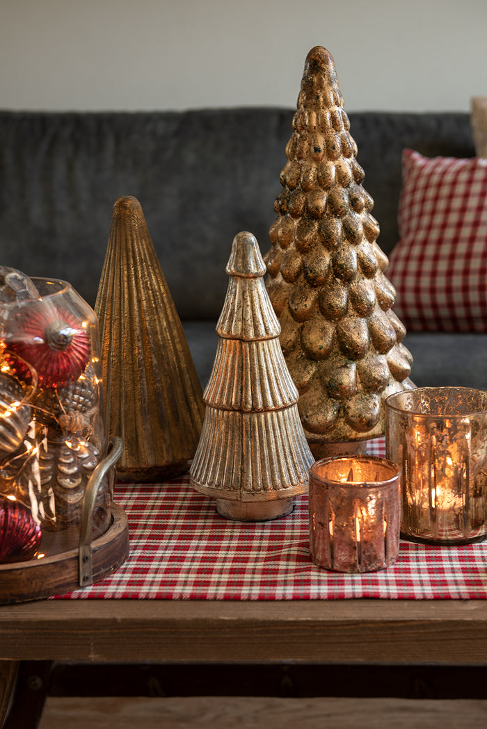 Clayre & Eef Kerstdecoratie Kerstboom 32 cm Goudkleurig Glas Kerstboom