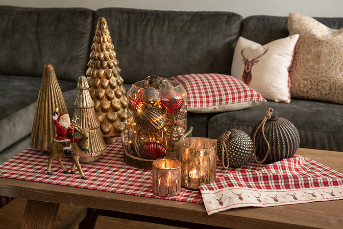 Clayre & Eef Kerstdecoratie Kerstboom 32 cm Goudkleurig Glas Kerstboom