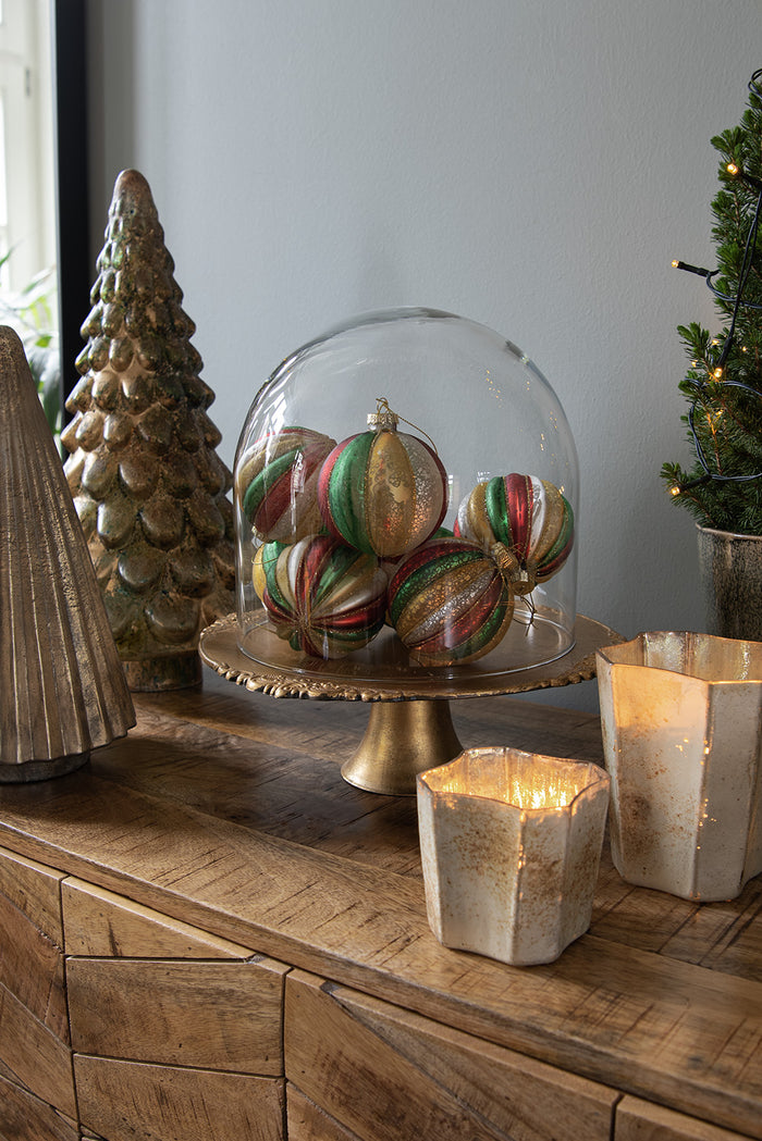 Clayre & Eef Kerstdecoratie Kerstboom 32 cm Goudkleurig Glas Kerstboom