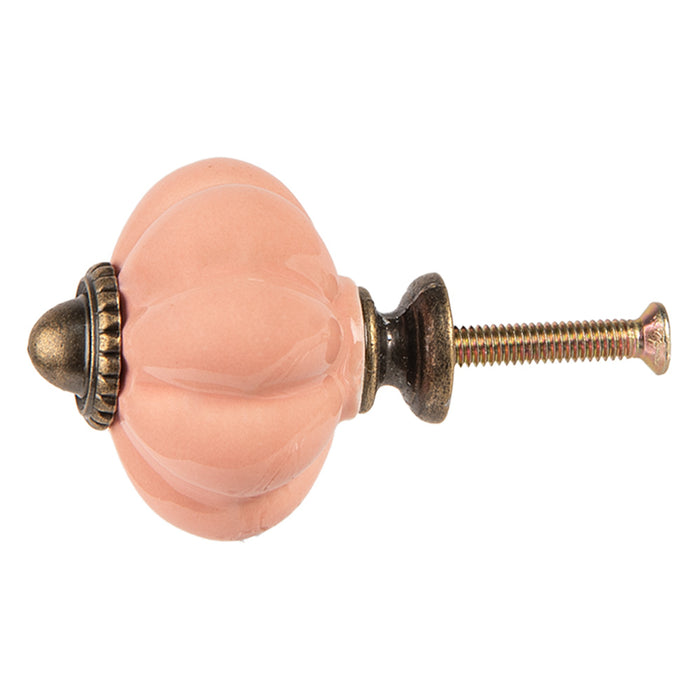 Clayre & Eef Deurknop Ø 4 cm Roze Keramiek