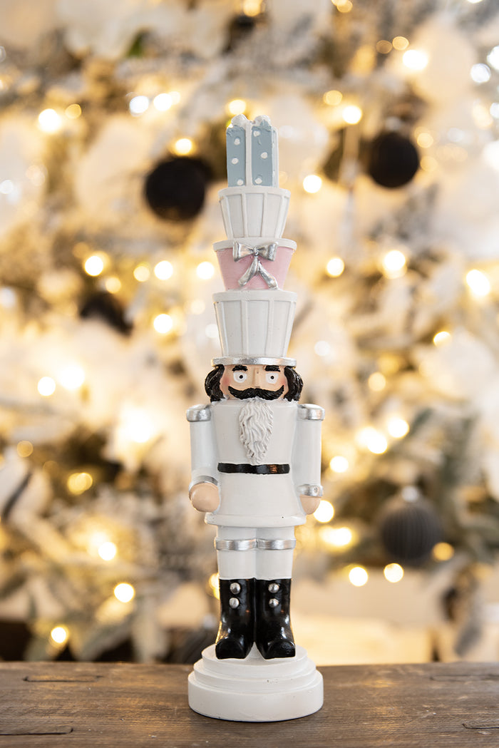 Clayre & Eef Kerstdecoratie Notenkraker 33 cm Wit Polyresin