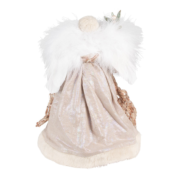 Clayre & Eef Kerstdecoratie Engel 35 cm Beige Roze Kunststof