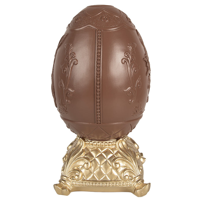 Clayre & Eef Decoratie Beeld Ei 25 cm Bruin Polyresin