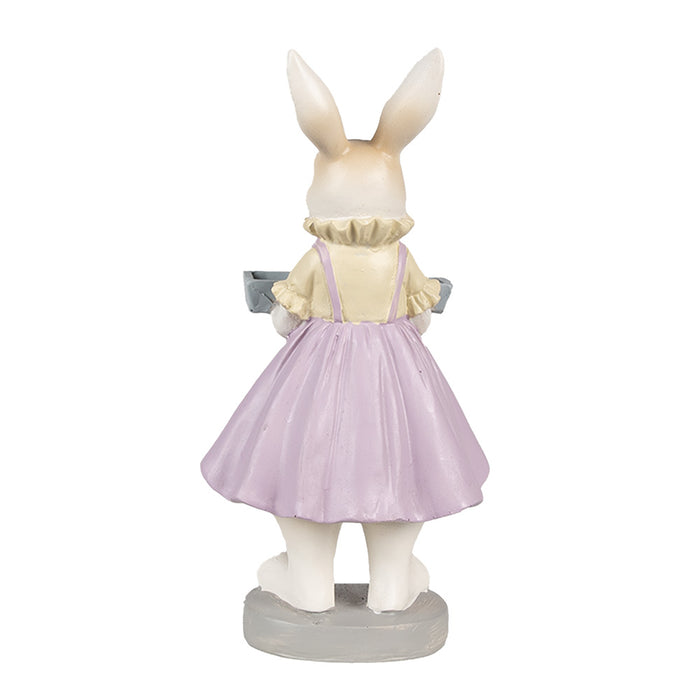 Clayre & Eef Beeld Konijn 10x8x20 cm Bruin Paars Polyresin