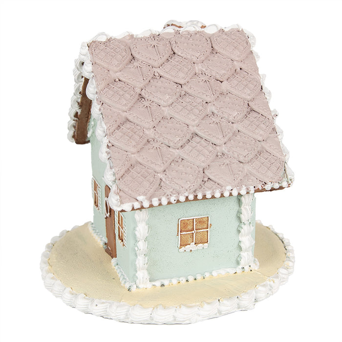 Clayre & Eef Gingerbread house 12 cm Blauw Polyresin