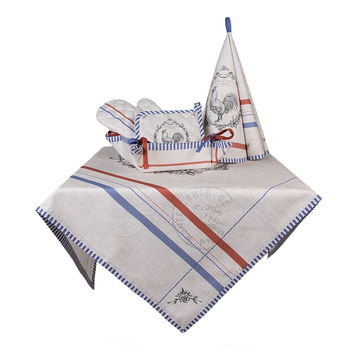 Clayre & Eef Tafelkleed 100x100 cm Beige Katoen Haan