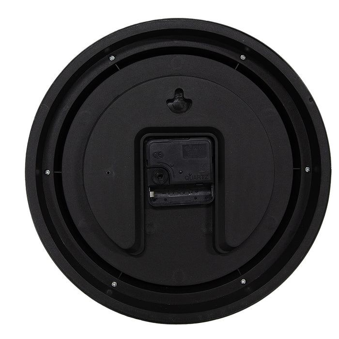 Clayre & Eef Wandklok  Ø 25x4 cm Zwart Grijs Kunststof Glas