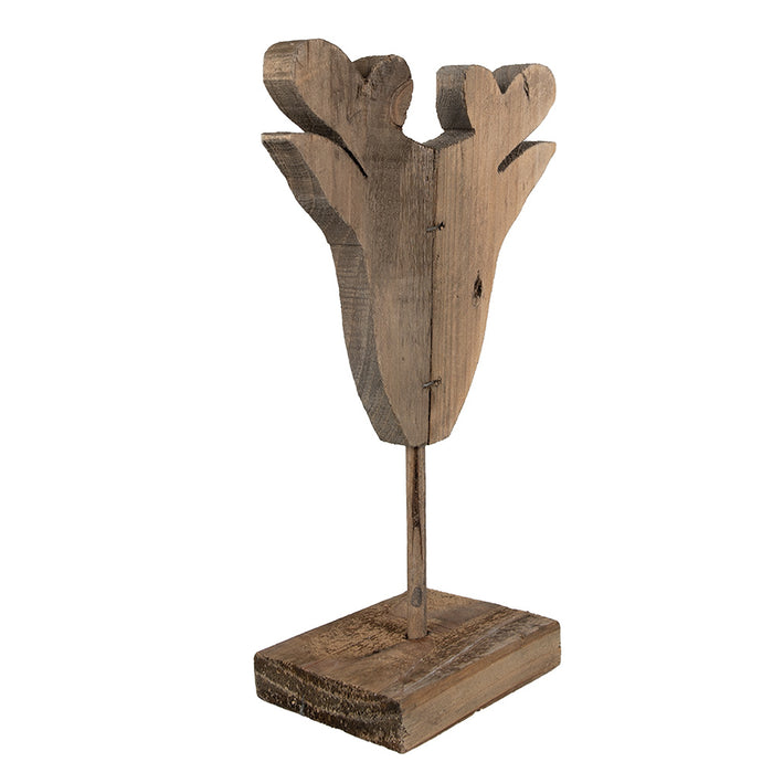 Clayre & Eef Decoratie Beeld Rendier 16x8x25 cm Bruin Hout