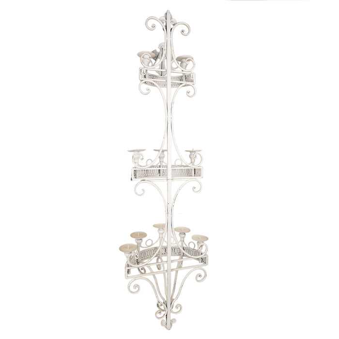 Clayre & Eef Kandelaar 44x19x143 cm Beige IJzer Wanddecoratie