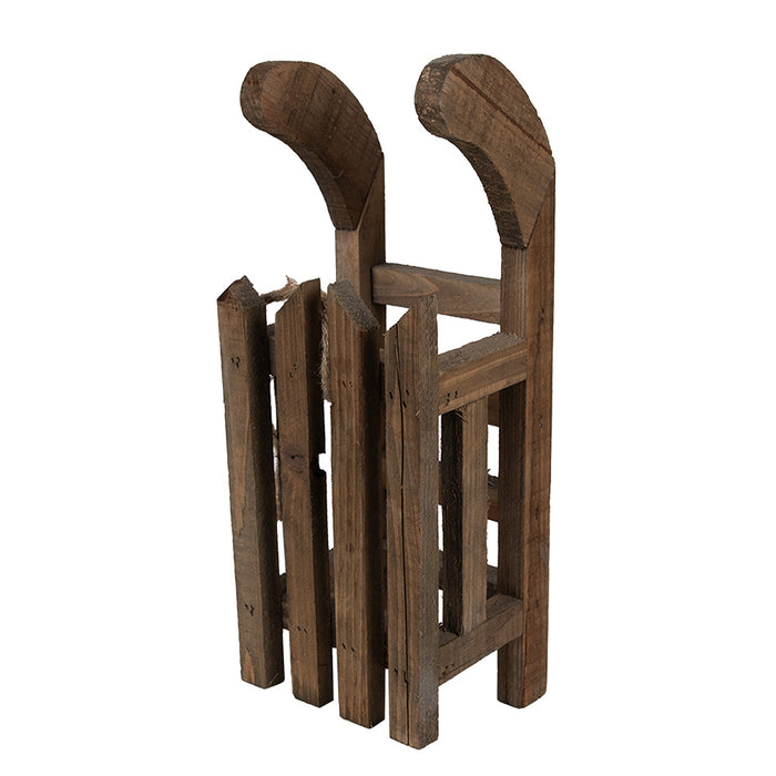Clayre & Eef Decoratie Slee  30x11x10 cm Bruin Hout Kerstdecoratie