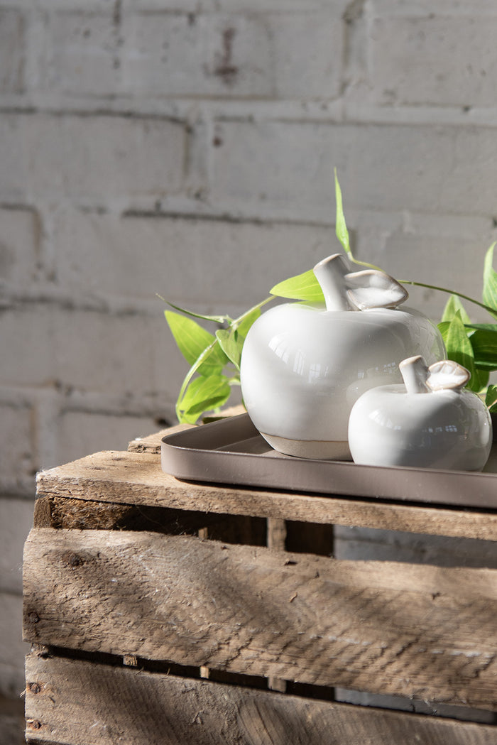 Clayre & Eef Decoratie Appel 10 cm Beige Porselein