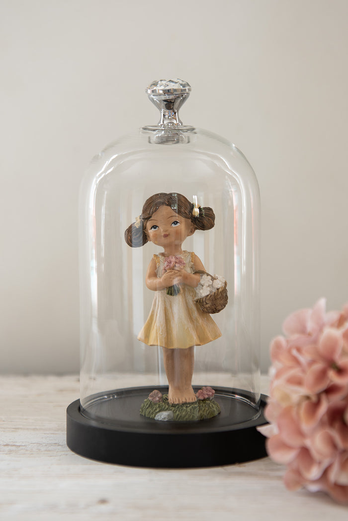 Clayre & Eef Beeld Meisje 13 cm Geel Polyresin