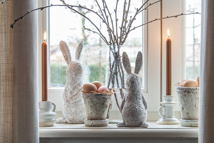 Clayre & Eef Beeld Konijn 31 cm Beige Polyresin