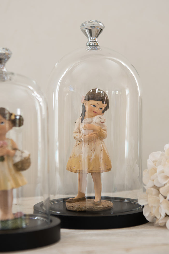 Clayre & Eef Beeld Meisje 15 cm Beige Polyresin