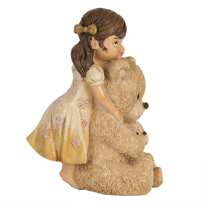 Clayre & Eef Beeld Meisje 12 cm Bruin Polyresin