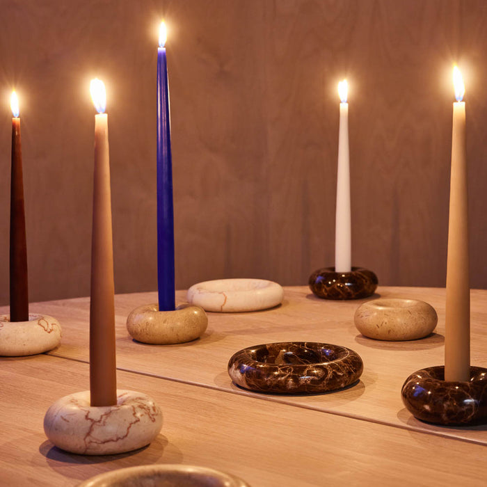 OYOY Living Savi Kandelaar Ø 11,5 cm - Marmer - Beige