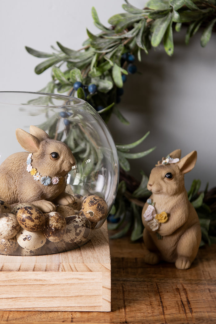 Clayre & Eef Beeld Konijn 14 cm Bruin Polyresin