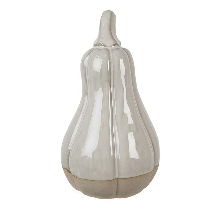Clayre & Eef Decoratie Pompoen 9 cm Beige Porselein