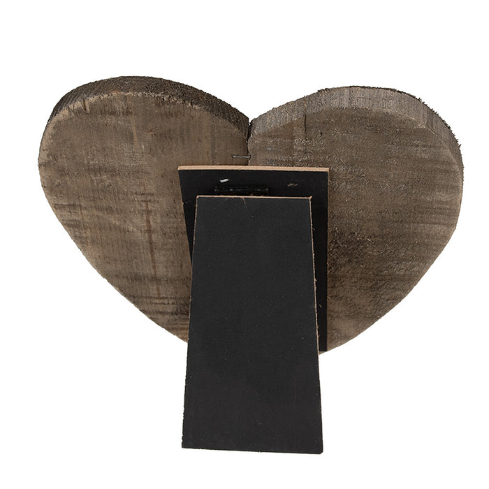 Clayre & Eef Fotolijst  23x2x26 cm Bruin Hout Hartvormig Fotohouder