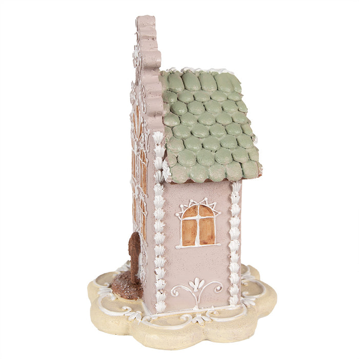 Clayre & Eef Gingerbread house 20 cm Roze Polyresin