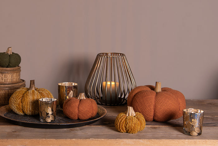 Clayre & Eef Decoratie Pompoen 8 cm Groen Polyester