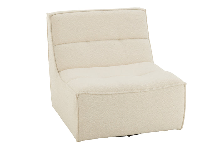 J-Line zetel Draaiend Vierkant - hout|schuim - ecru