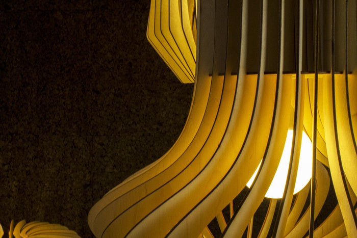 Bomerango Octopus L houten hanglamp large - met koordset wit - Ø 49 cm