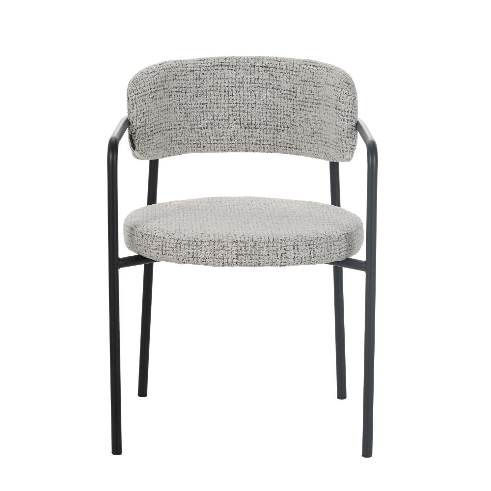 Bronx71 Eetkamerstoel Nicky gemêleerde stof off white|zwart