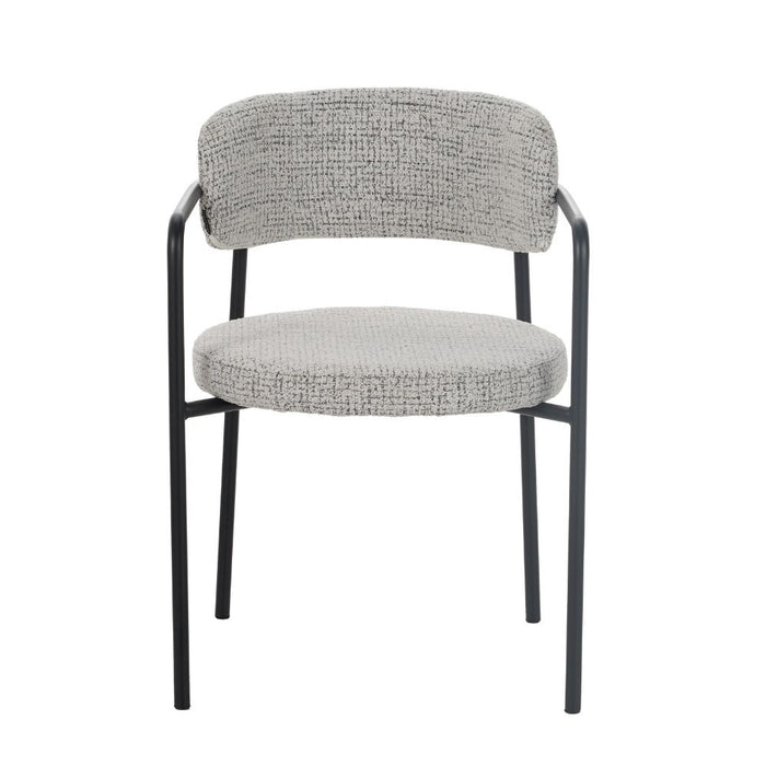 Bronx71 Eetkamerstoel Nicky gemêleerde stof off white|zwart