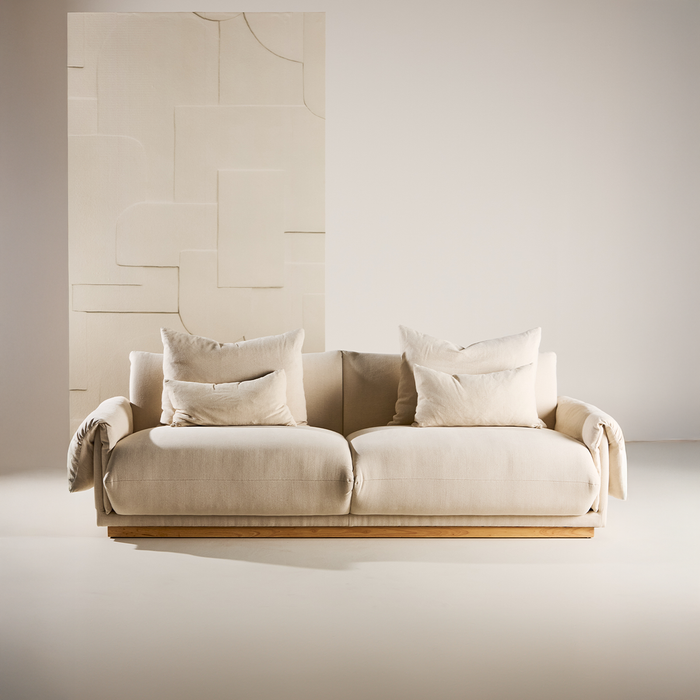 Nest living Rikki Gestoffeerde 3-Zits bank Beige - 237 cm