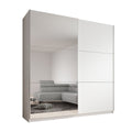 Meubella - Kledingkast Azrael - Wit - 200 cm - Met spiegel