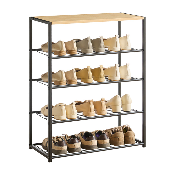 Schoenenrek voor 12 Paar Schoenen met Houten Plank