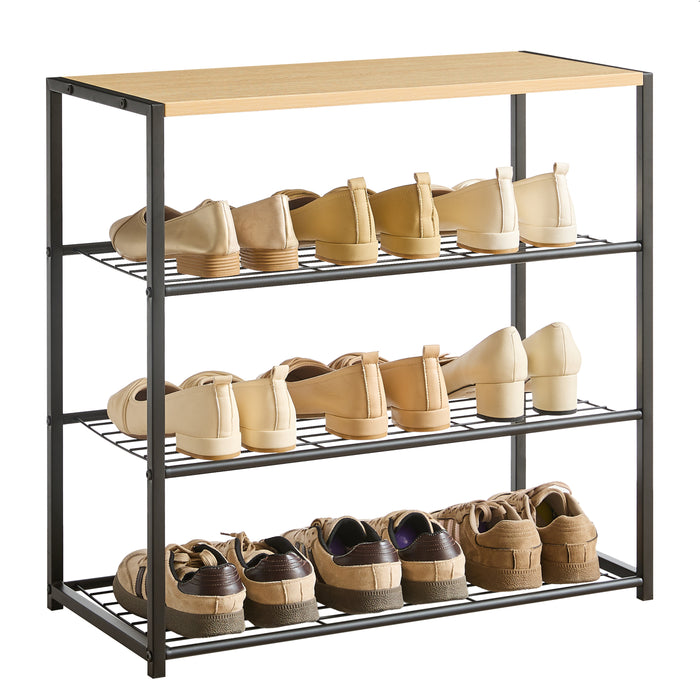 Schoenenrek voor 9 Paar Schoenen met Houten Plank