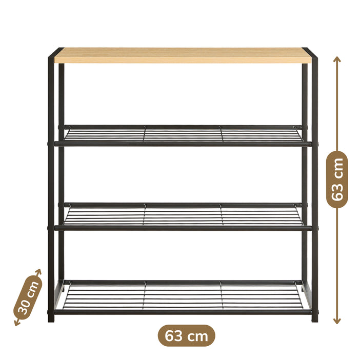 Schoenenrek voor 9 Paar Schoenen met Houten Plank